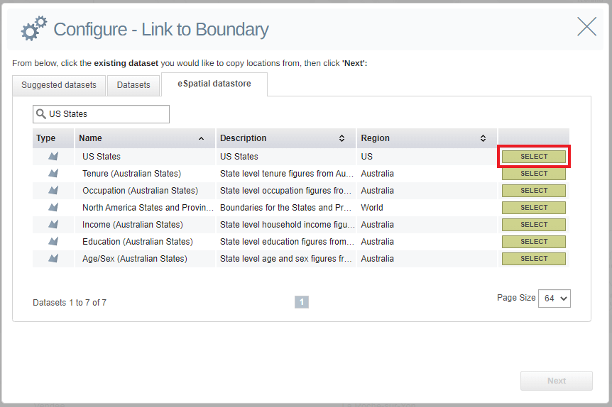 Configure boundary dataset