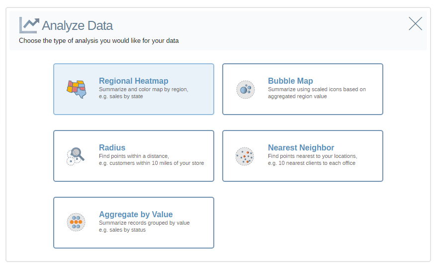 Open the regional heat map analysis panel