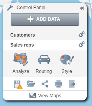 Click analyze to start creating a radius map