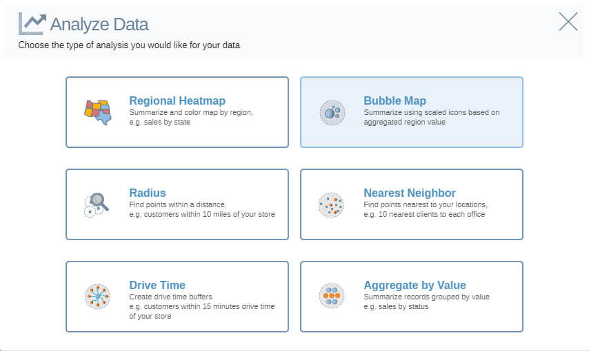 Button to create a bubble map