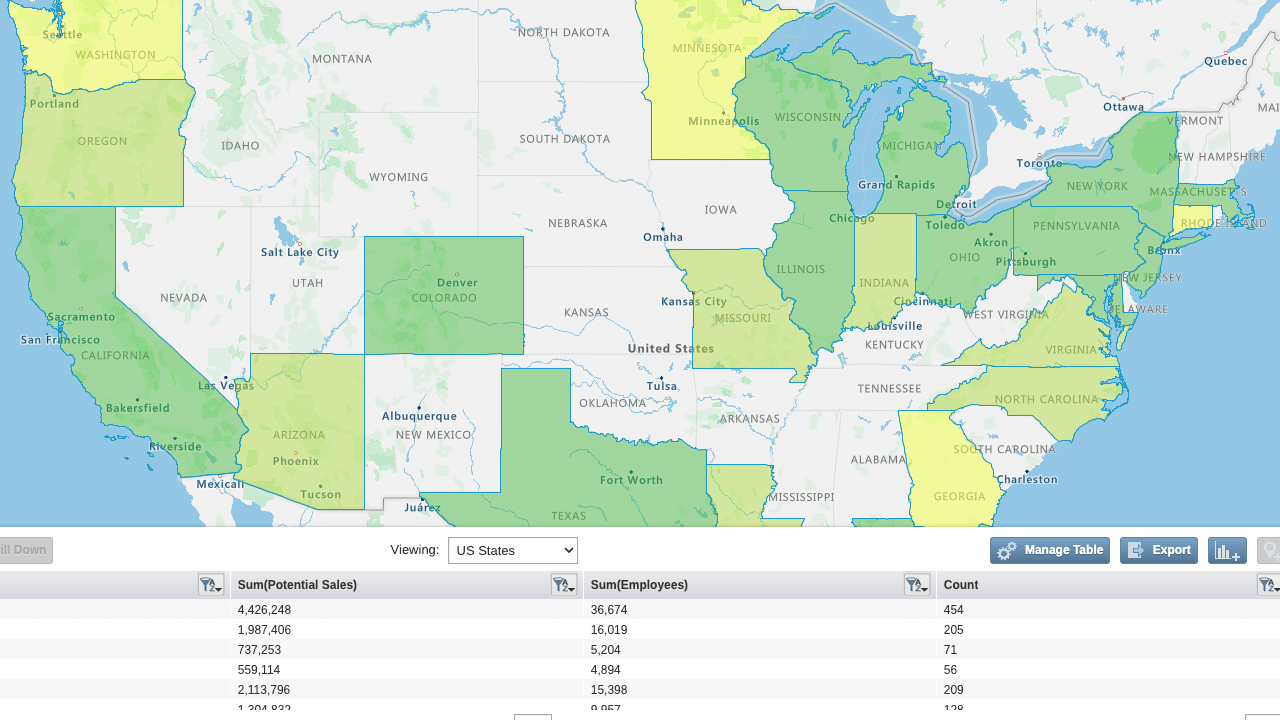 Filter-table-showing-states-with-sales-above-$500,000