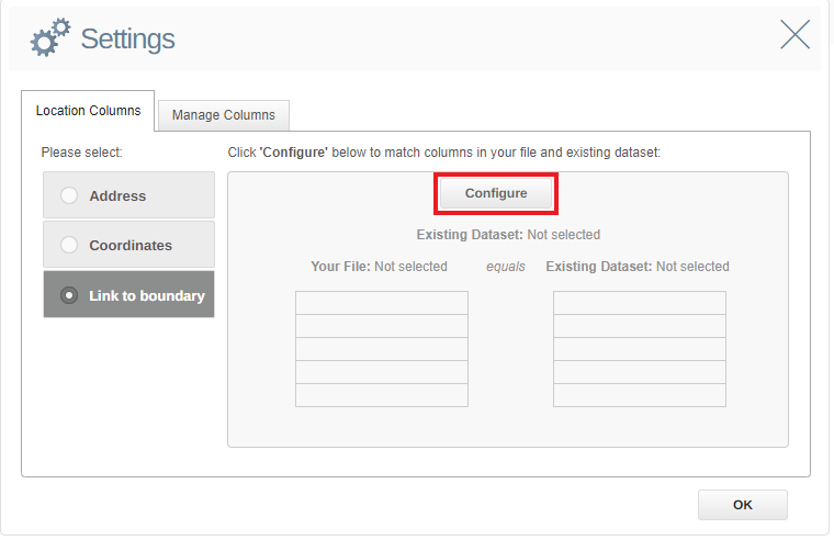 Link data to boundary