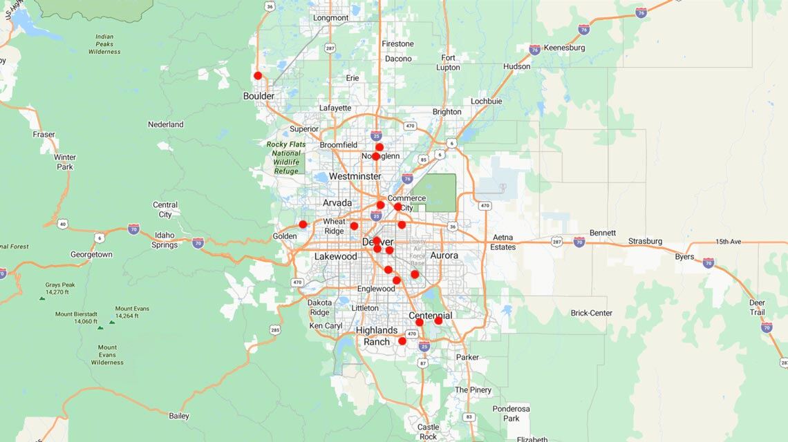 Above is a map with all competitor locations in Denver