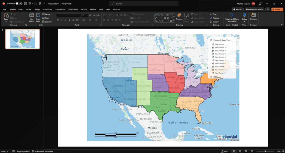 A map created for PowerPoint