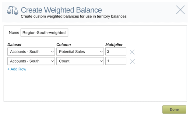 Create weighted balance