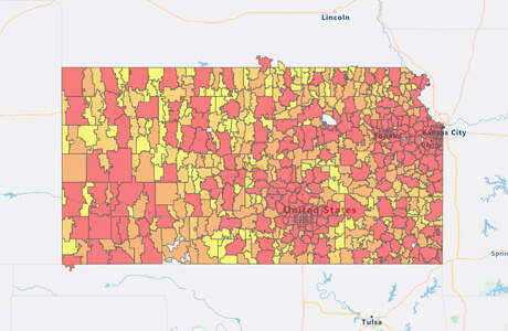 Kansas regional heat map Kansas regional heat map