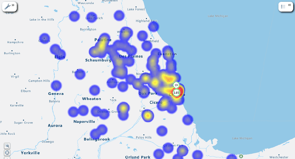 Employee hotspot heat map