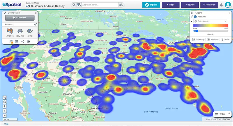 Hotspot heat map USA