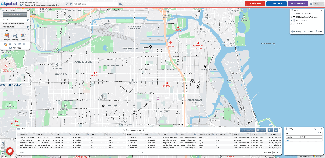How to map employee locations map zips