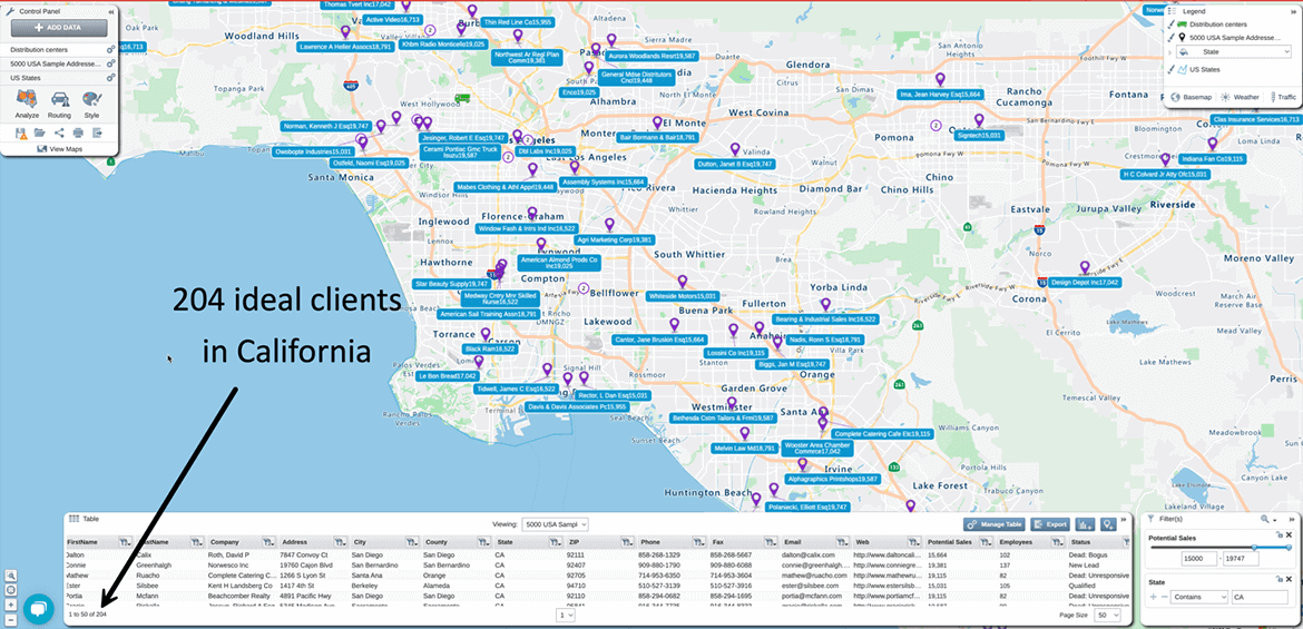 204 ideal clients in California