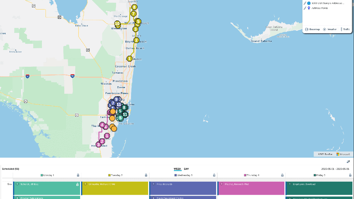 Route planner schedule optimized