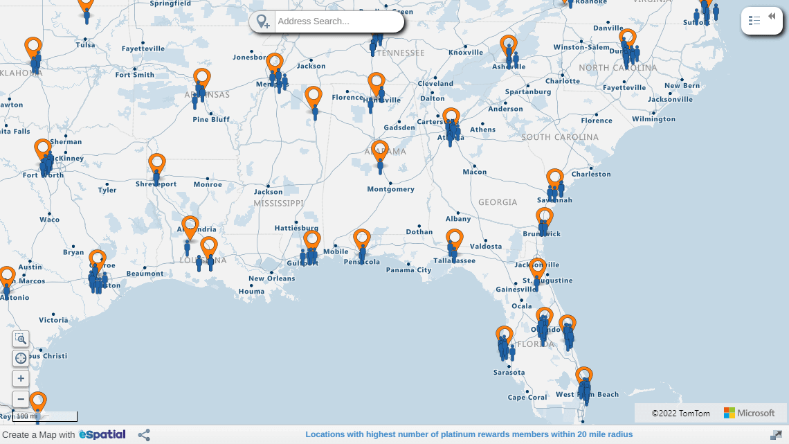 Nearest neighbour map Nearest neighbour map