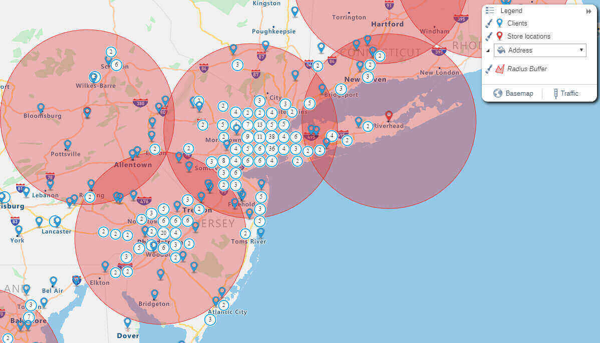 Radius map Radius map