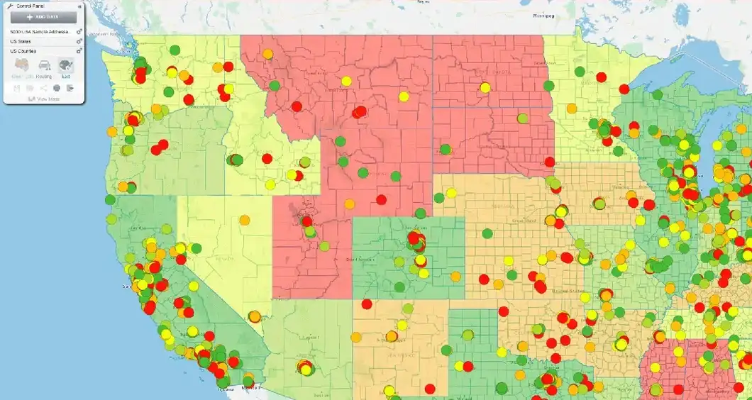 Choropleth map with point-level data