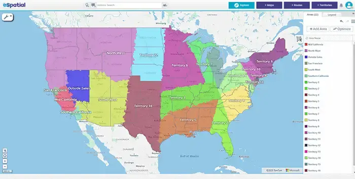 Regional territory data