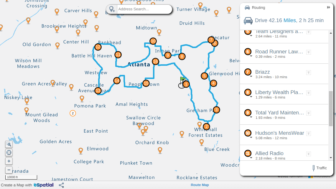 Route map preview