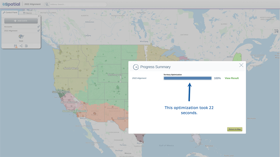 Territory optimization summary