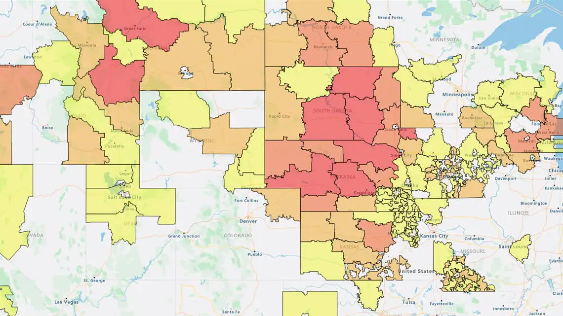 ZIP code heat map
